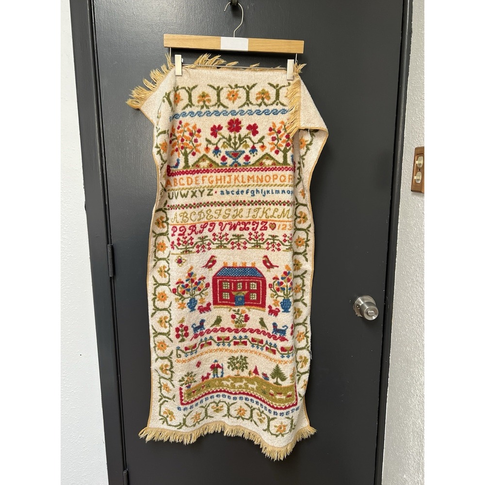 Vintage Fieldcrest 1970's Towel Set 2 ABC Country House Fringe Retro RARE Find - Picture 7 of 10